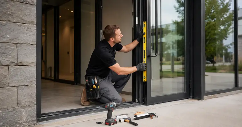 commercial glass door frame installation Clearview, Oakville