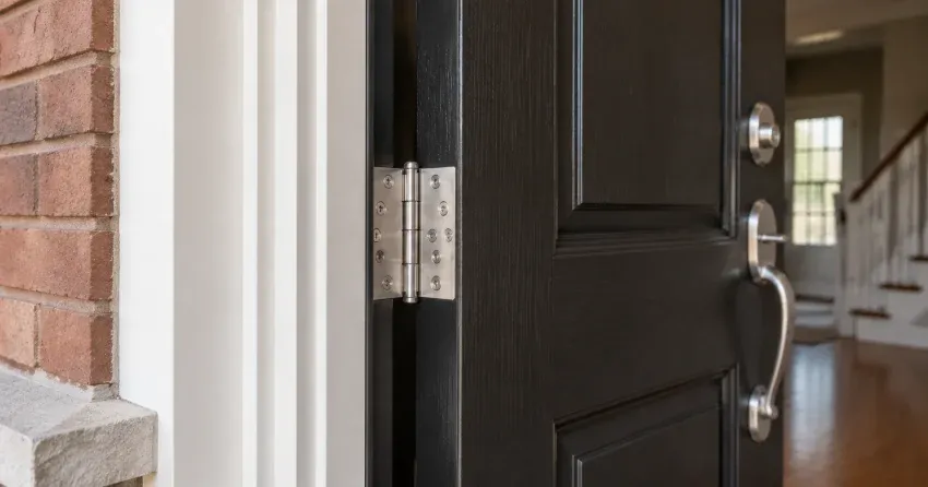 technician repairing a front door lock and frame in Cornwall District, Oakville